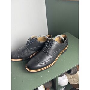 Cole Haan Originalgrand Shoes Mens 10.5 Black Leather Wingtip Oxford Dress Shoes